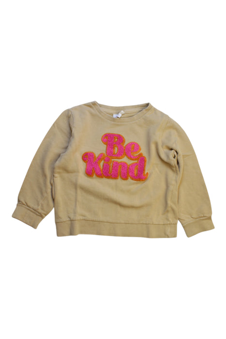 A Beige Sweatshirts from Seed in size 6T for girl. (Front View)