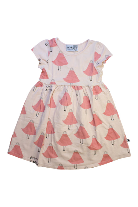 A Pink Short Sleeve Dresses from Minti in size 4T for girl. (Front View)