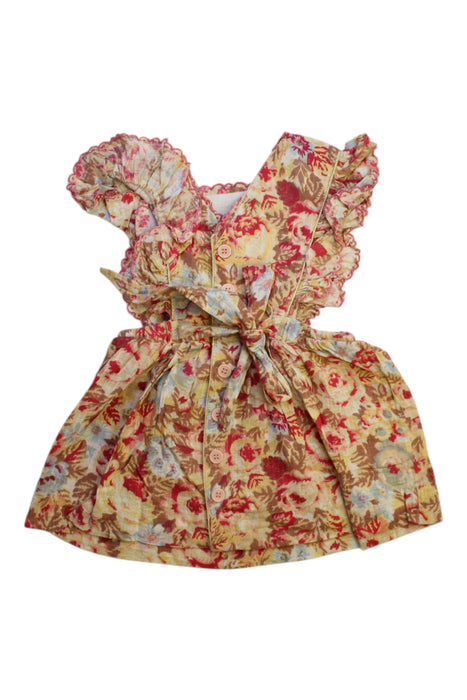 A Multicolour Sleeveless Dresses from Bonjour in size 2T for girl. (Back View)