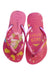 A Pink Flip Flops from Havaianas in size 5T for girl. (Back View)