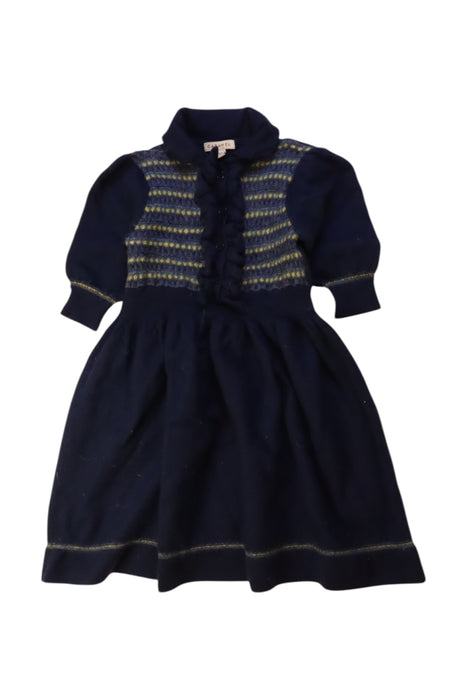 A Navy Sweater Dresses from Caramel in size 6T for girl. (Front View)
