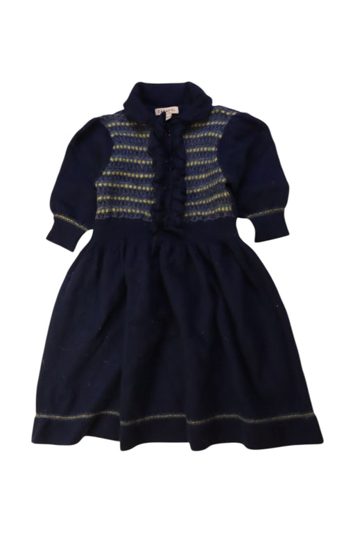 A Navy Sweater Dresses from Caramel in size 6T for girl. (Front View)