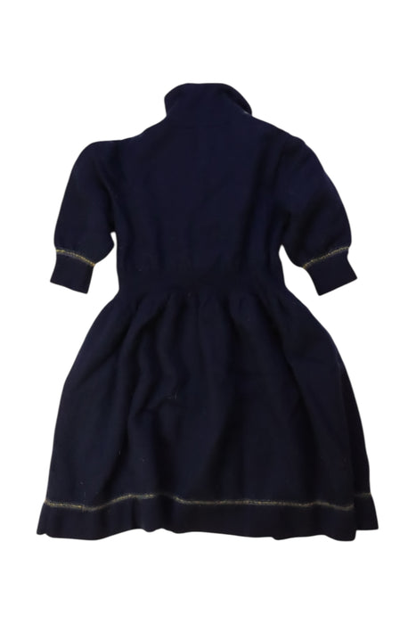 A Navy Sweater Dresses from Caramel in size 6T for girl. (Back View)