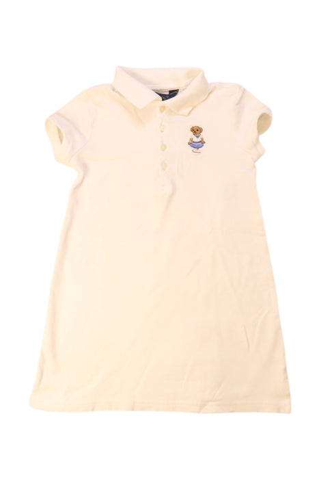 A Ivory Short Sleeve Dresses from Polo Ralph Lauren in size 4T for girl. (Front View)