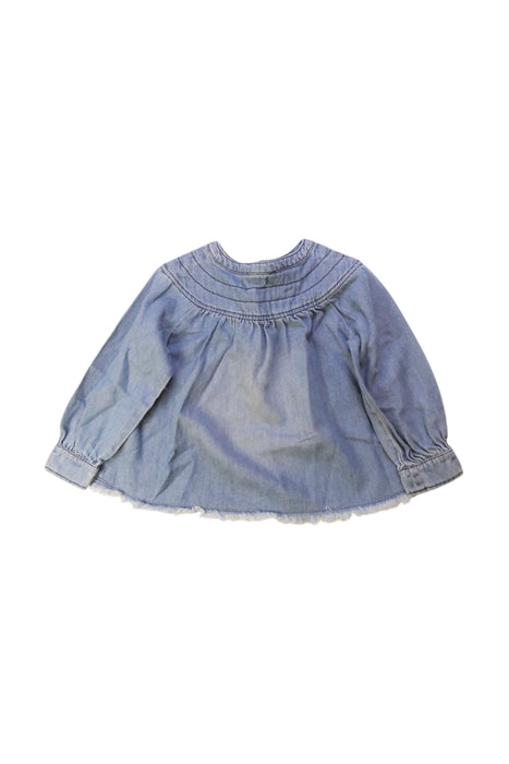 A Blue Long Sleeve Tops from Chloe in size 4T for girl. (Back View)