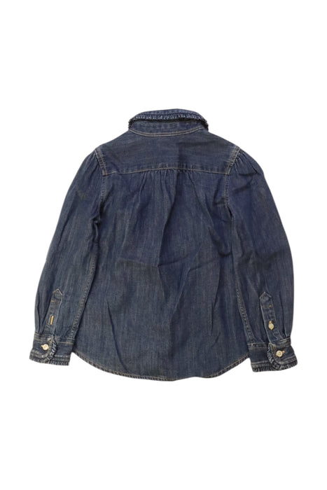 A Blue Long Sleeve Shirts from Polo Ralph Lauren in size 3T for girl. (Back View)