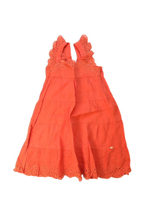 A Orange Sleeveless Dresses from Tartine et Chocolat in size 4T for girl. (Front View)