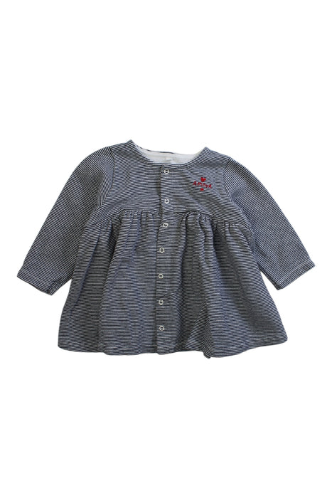 A Grey Long Sleeve Dresses from Petit Bateau in size 12-18M for girl. (Front View)