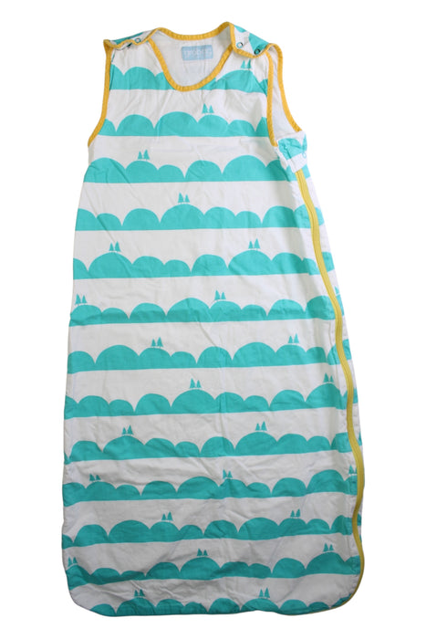 A Teal Sleepsacs from Grobag in size 18-24M for neutral. (Front View)