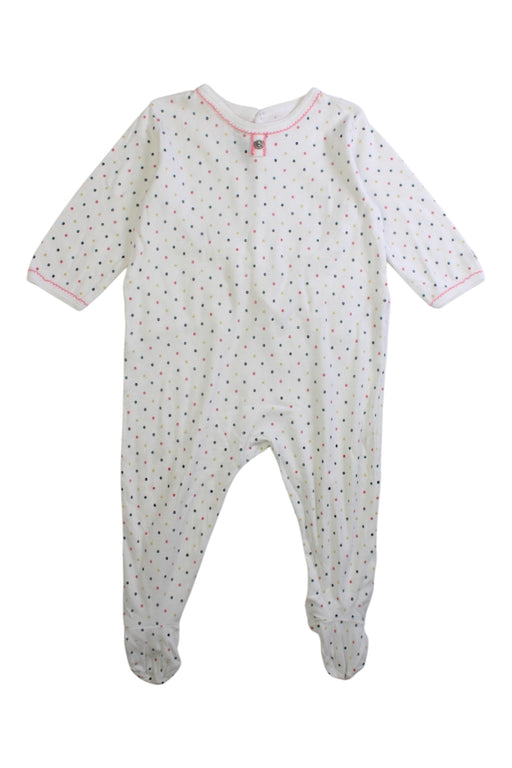 A White Onesies from Petit Bateau in size 6-12M for girl. (Front View)