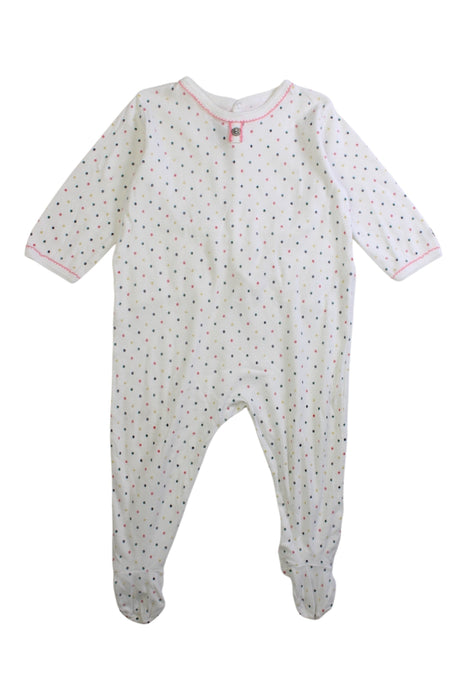 A White Onesies from Petit Bateau in size 6-12M for girl. (Front View)