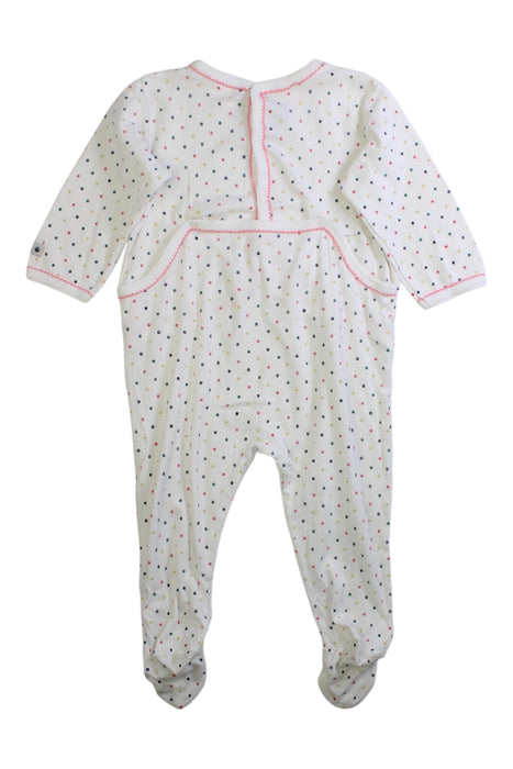 A White Onesies from Petit Bateau in size 6-12M for girl. (Back View)