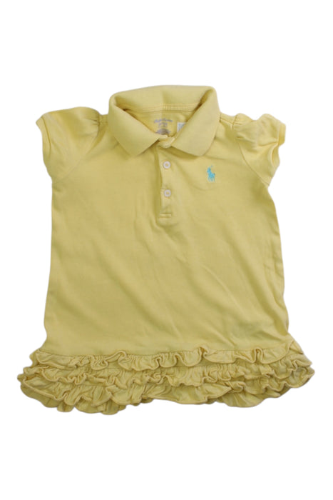 A Yellow Short Sleeve Tops from Ralph Lauren in size 6-12M for girl. (Front View)