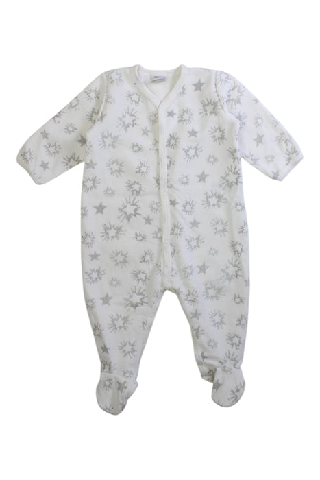 A White Onesies from Petit Bateau in size 3-6M for neutral. (Front View)
