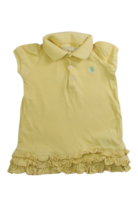 A Yellow Short Sleeve Tops from Ralph Lauren in size 6-12M for girl. (Front View)