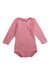 A Pink Long Sleeve Bodysuits from Petit Bateau in size 6-12M for girl. (Front View)