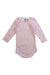 A Pink Long Sleeve Bodysuits from Petit Bateau in size 6-12M for girl. (Front View)