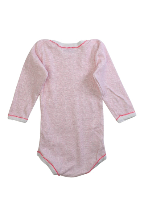 A Pink Long Sleeve Bodysuits from Petit Bateau in size 6-12M for girl. (Back View)