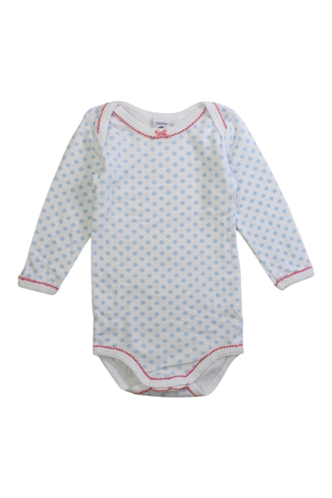 A White Long Sleeve Bodysuits from Petit Bateau in size 6-12M for girl. (Front View)