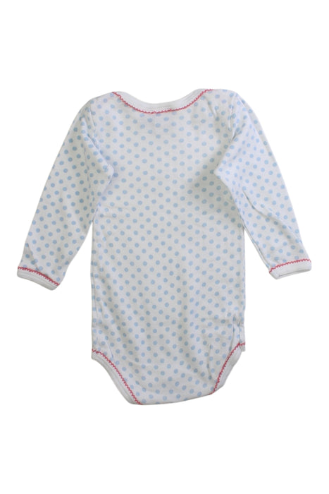 A White Long Sleeve Bodysuits from Petit Bateau in size 6-12M for girl. (Back View)
