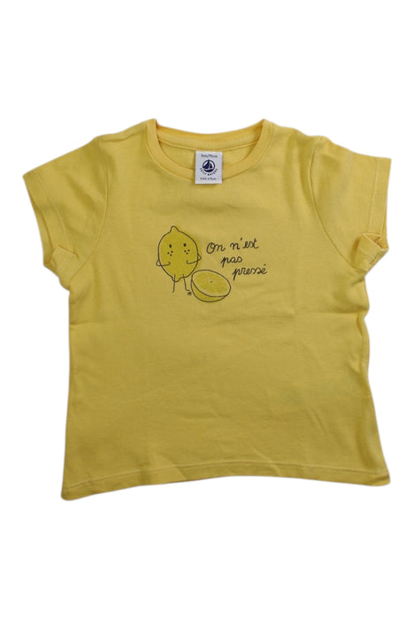 A Yellow Short Sleeve Tops from Petit Bateau in size 3T for girl. (Front View)