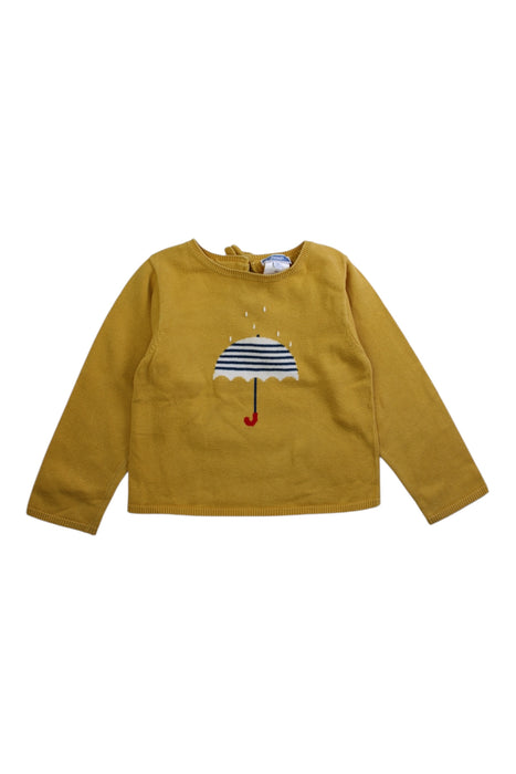 A Yellow Long Sleeve Tops from Jacadi in size 3T for girl. (Front View)