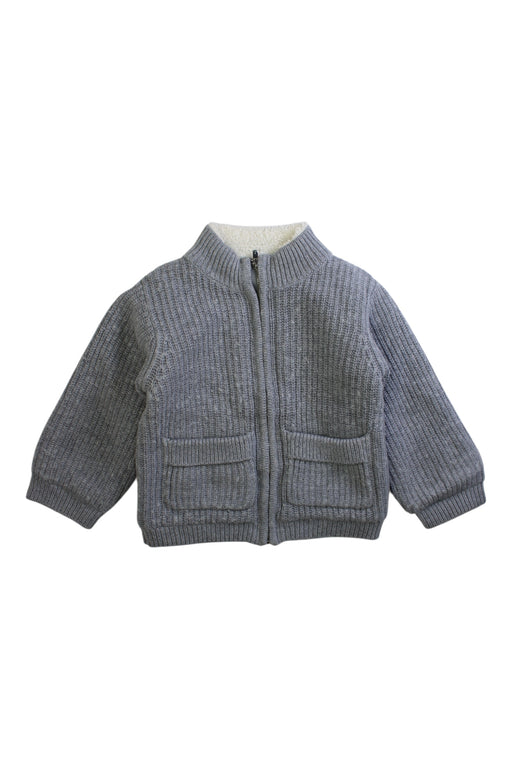 A Grey Zippered Sweatshirts from Jacadi in size 3T for neutral. (Front View)