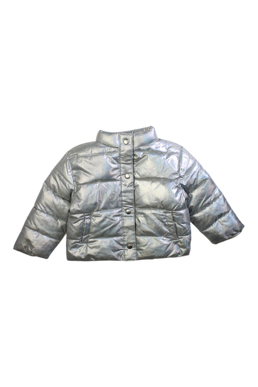A Silver Puffer/Quilted Coats & Outerwear from Janie & Jack in size 2T for girl. (Front View)