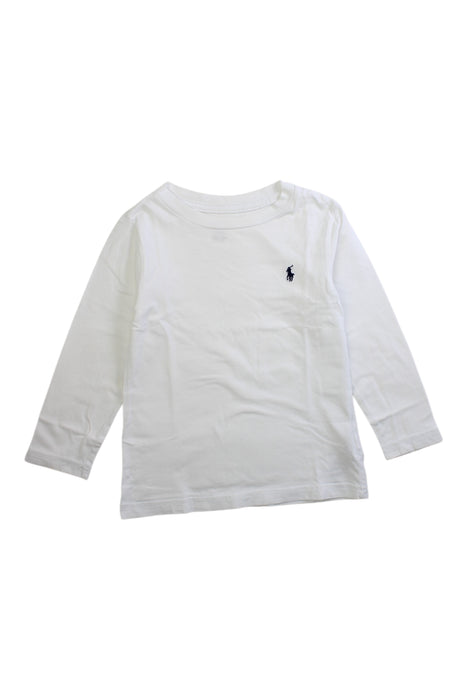 A White Long Sleeve T Shirts from Polo Ralph Lauren in size 3T for boy. (Front View)