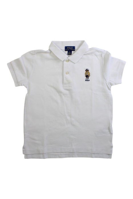 A White Short Sleeve Polos from Polo Ralph Lauren in size 5T for boy. (Front View)