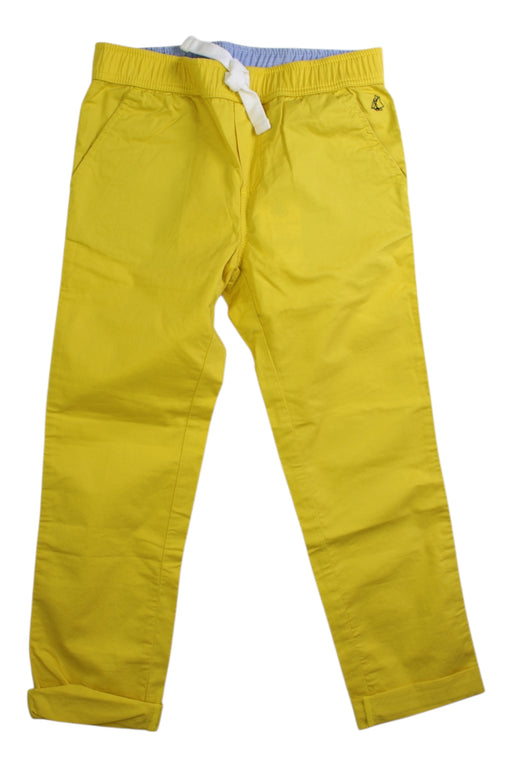 A Yellow Casual Pants from Petit Bateau in size 6T for boy. (Front View)