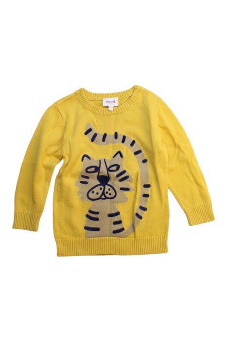 A Yellow Knit Sweaters from Seed in size 2T for boy. (Front View)