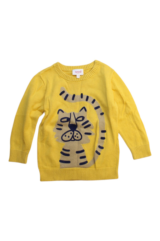 A Yellow Knit Sweaters from Seed in size 2T for boy. (Front View)