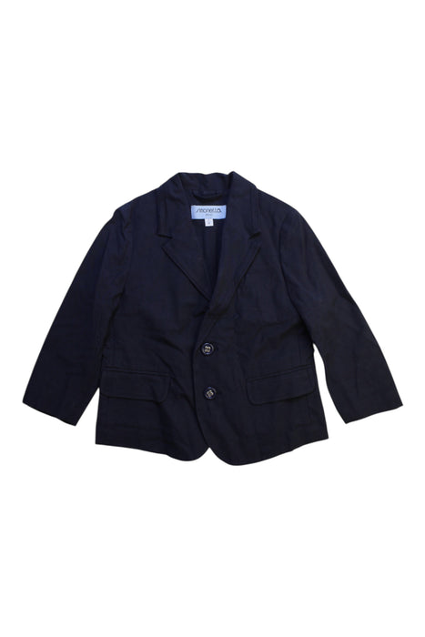A Navy Blazers from Simonetta in size 2T for boy. (Front View)
