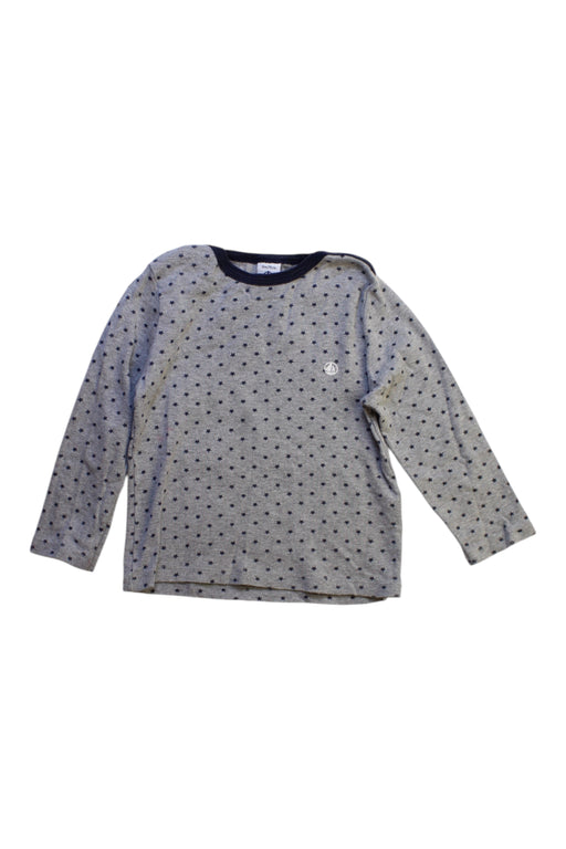 A Grey Long Sleeve T Shirts from Petit Bateau in size 3T for boy. (Front View)