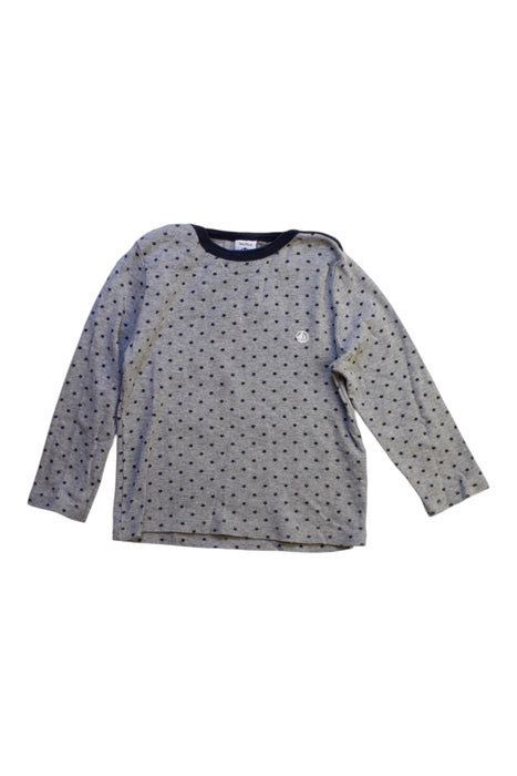 A Grey Long Sleeve T Shirts from Petit Bateau in size 3T for boy. (Front View)