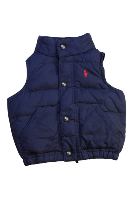 A Navy Outerwear Vests from Polo Ralph Lauren in size 6-12M for boy. (Front View)