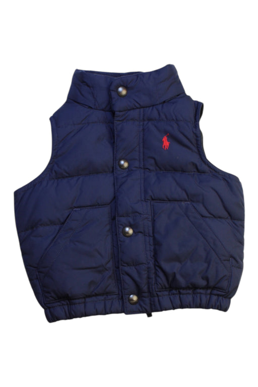 A Navy Outerwear Vests from Polo Ralph Lauren in size 6-12M for boy. (Front View)