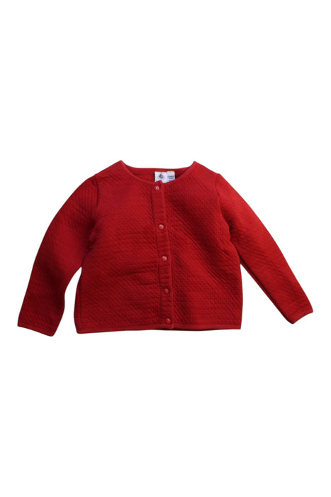 A Red Cardigans from Petit Bateau in size 3T for girl. (Front View)