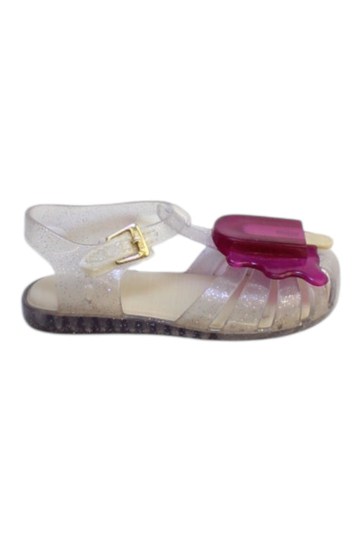 A Transparent Sandals from Mini Melissa in size 3T for girl. (Front View)