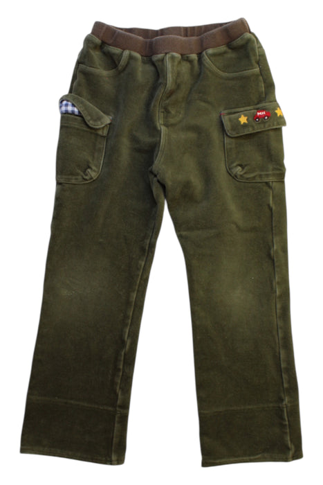 A Green Casual Pants from Miki House in size 4T for neutral. (Front View)