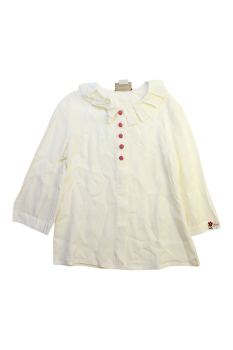 A White Long Sleeve Shirts from Gucci in size 6T for girl. (Front View)