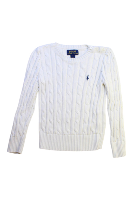 A White Knit Sweaters from Polo Ralph Lauren in size 4T for girl. (Front View)