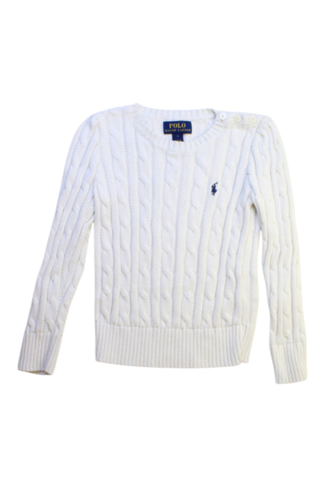 A White Knit Sweaters from Polo Ralph Lauren in size 4T for girl. (Front View)