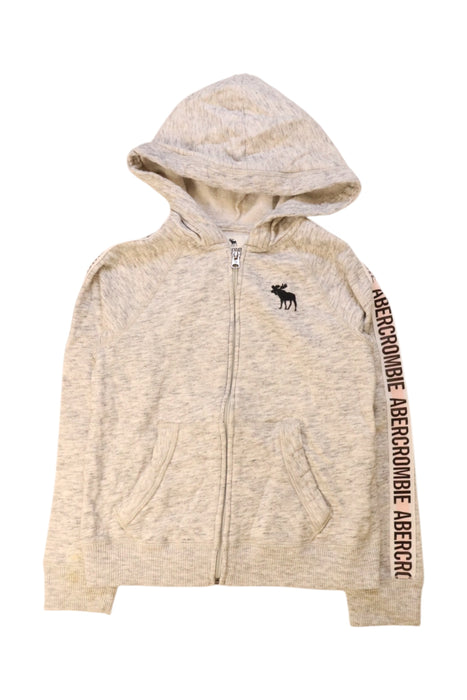 A Beige Zippered Sweatshirts from Abercrombie & Fitch in size 7Y for girl. (Front View)