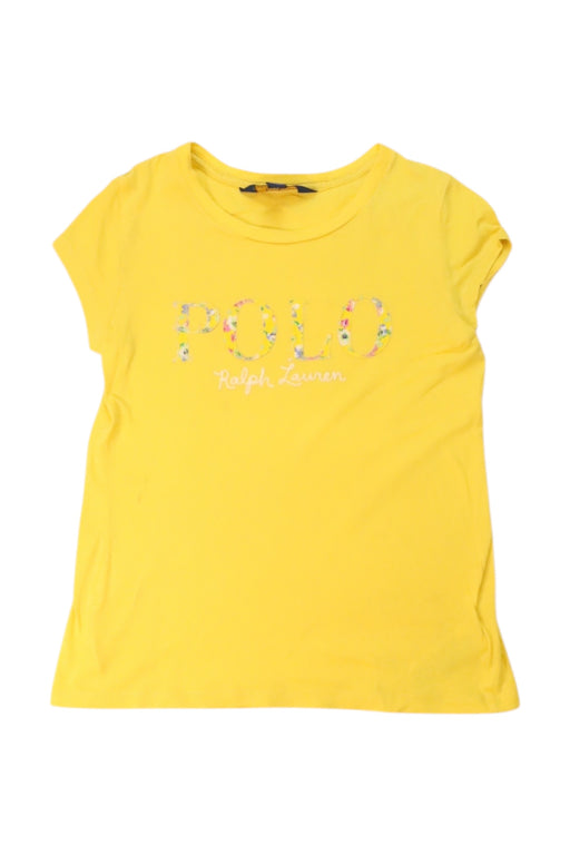 A Yellow Short Sleeve T Shirts from Polo Ralph Lauren in size 6T for girl. (Front View)