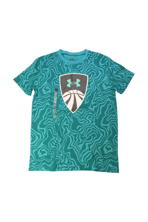 A Teal Short Sleeve T Shirts from Under Armour in size 10Y for boy. (Front View)