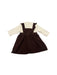 A Brown Long Sleeve Dresses from Petit Main in size 12-18M for girl. (Back View)