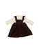 A Brown Long Sleeve Dresses from Petit Main in size 12-18M for girl. (Back View)