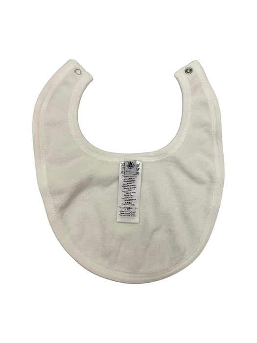 A White Bibs from Petit Bateau in size 0-3M for neutral. (Back View)